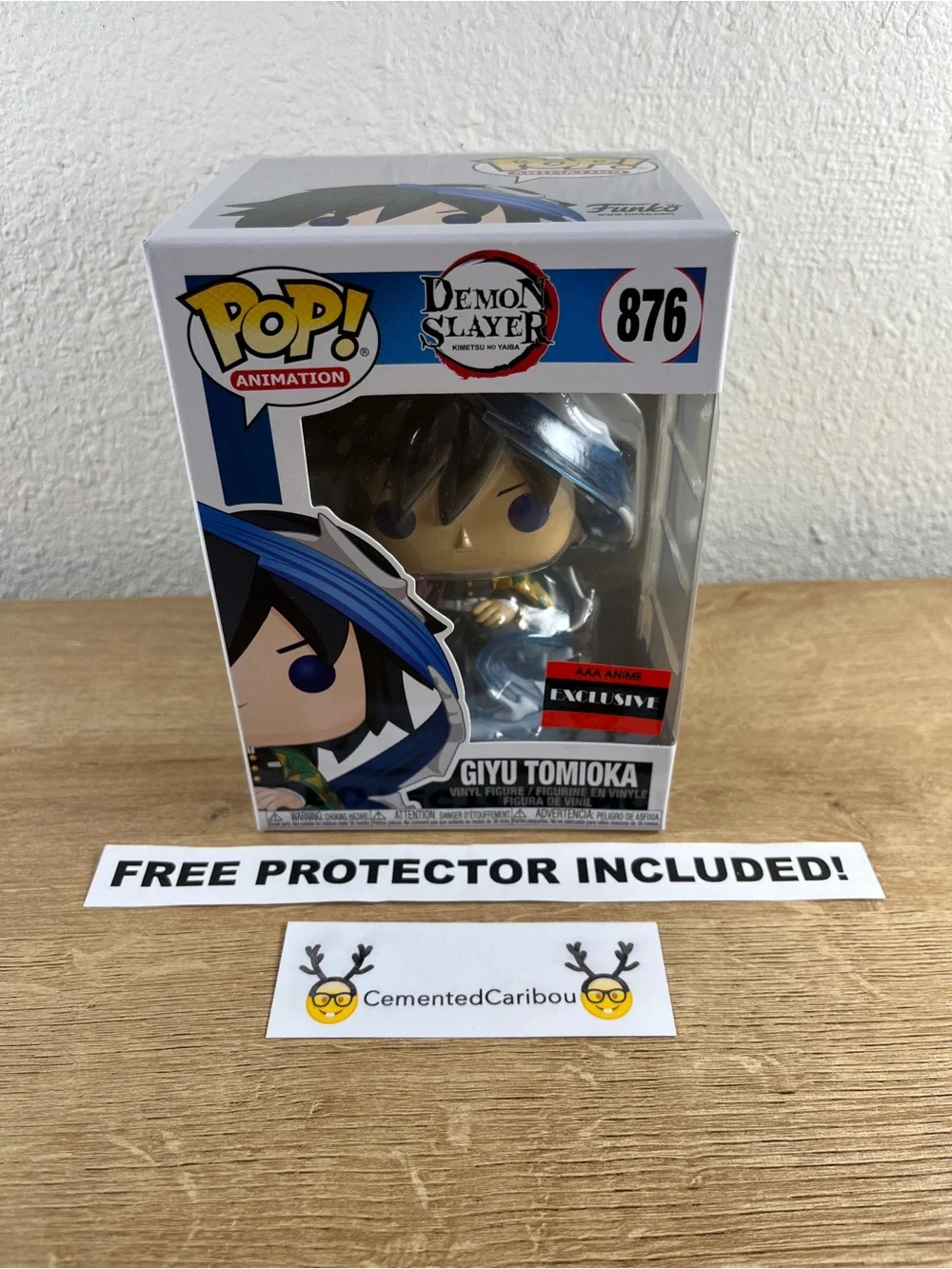 Giyu Tomioka Funko Pop #876 AAA Anime Demon Slayer NEAR MINT